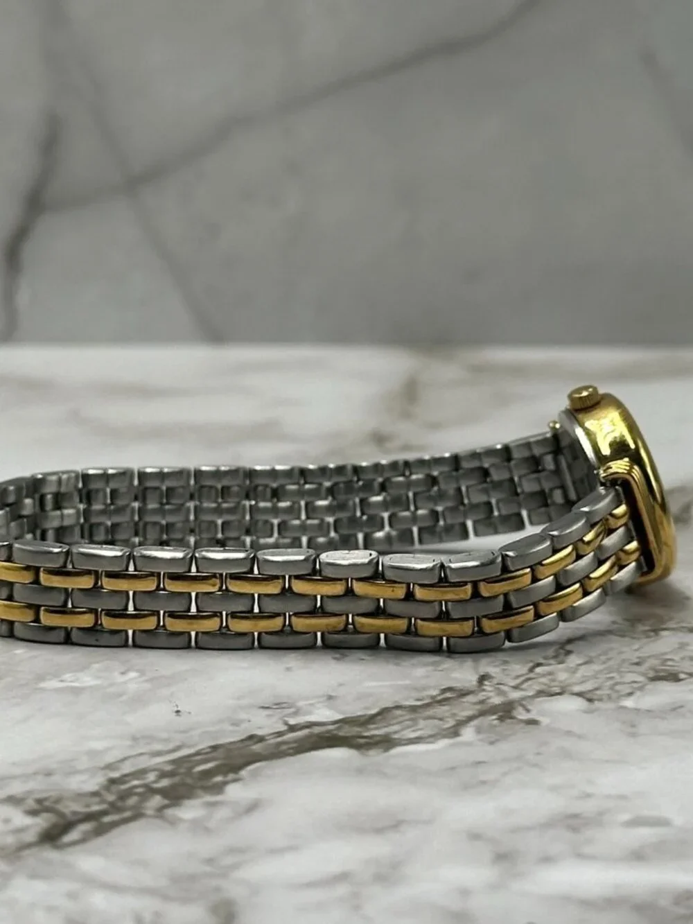 3/$30 Anne Klein Watch Women Silver Gold Two Tone Roman Numeral Dial Works 6.75
